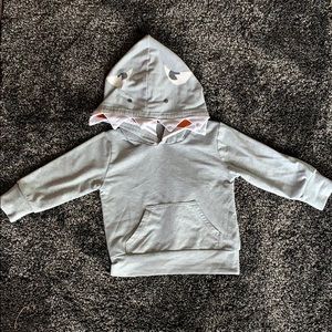 Gray Shark Hooded Sweatshirt